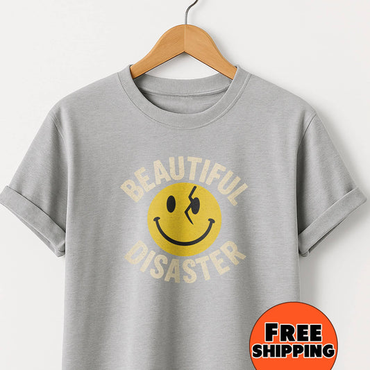 Beautiful Disaster T-Shirt — Edgy Graphic Tee for Bold Statement Look