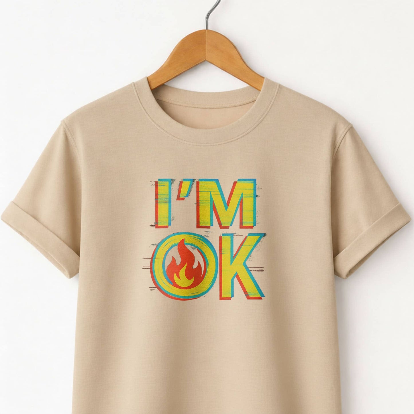 I'm ok  T-Shirt   Minimal Comfort Tee with Bold Text
