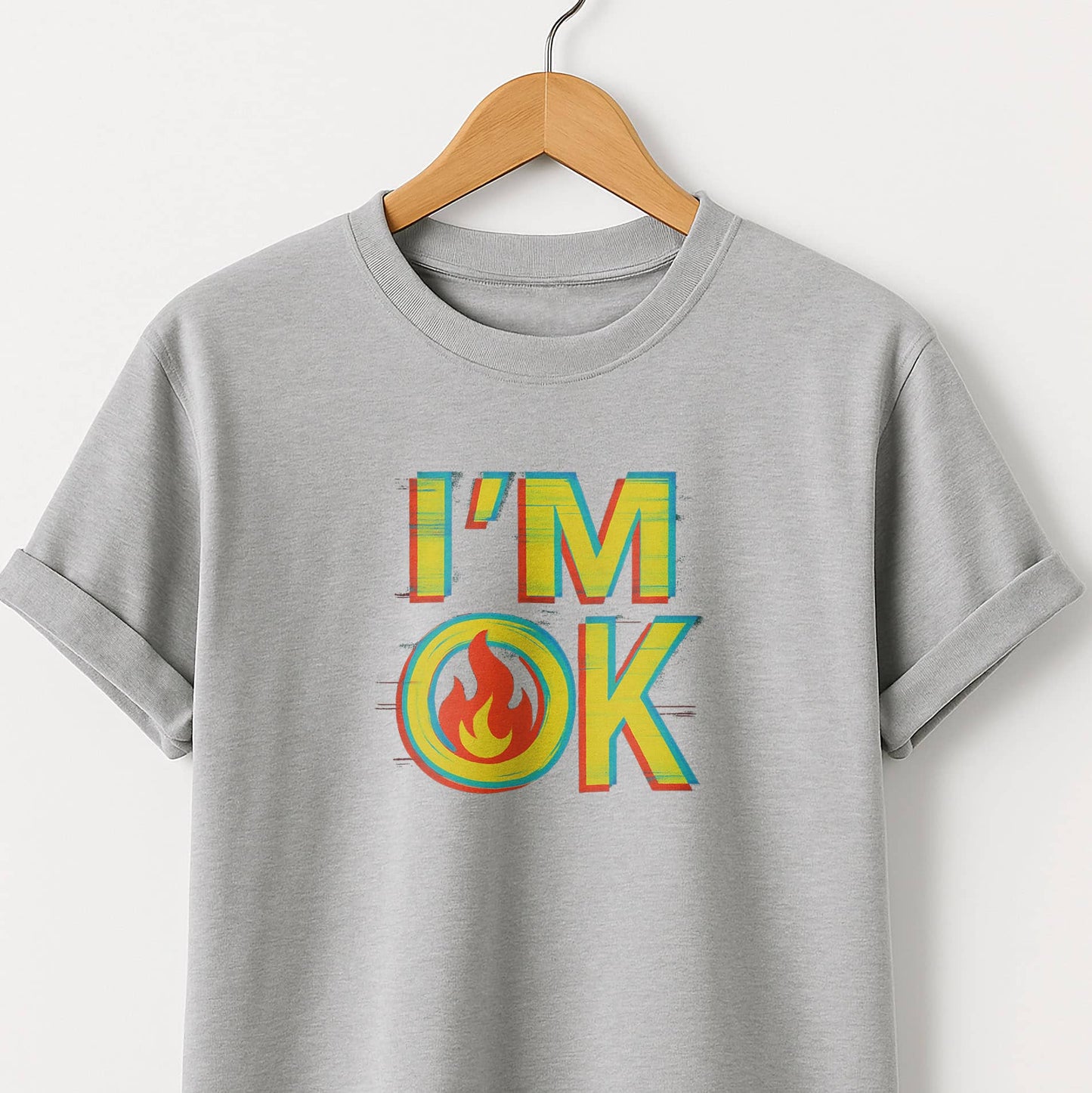 I'm ok  T-Shirt   Minimal Comfort Tee with Bold Text