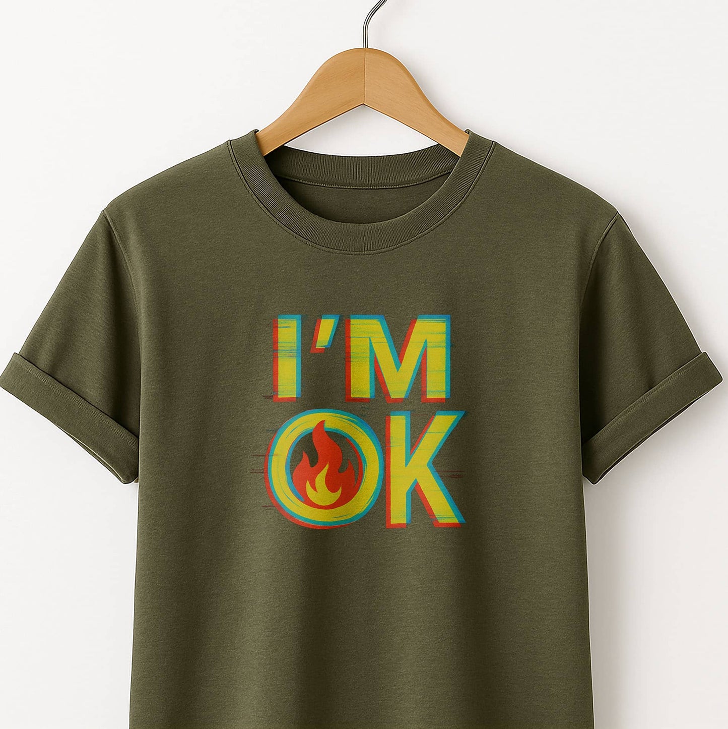 I'm ok  T-Shirt   Minimal Comfort Tee with Bold Text