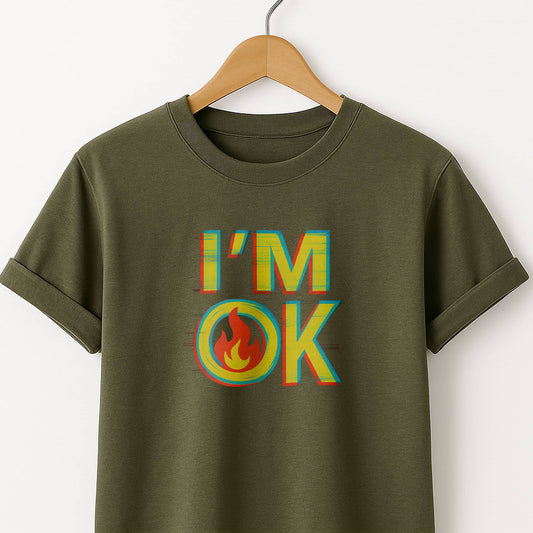 I'm ok  T-Shirt   Minimal Comfort Tee with Bold Text