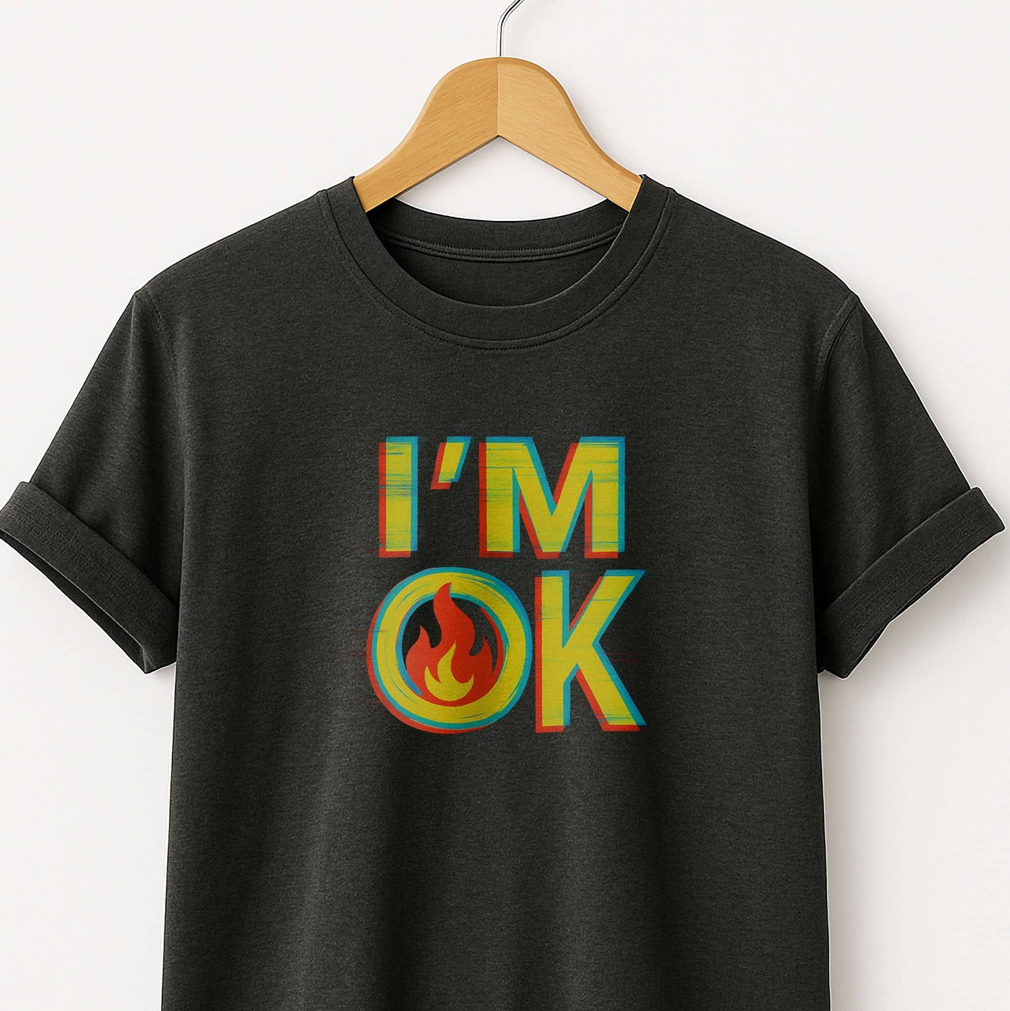 I'm ok  T-Shirt   Minimal Comfort Tee with Bold Text