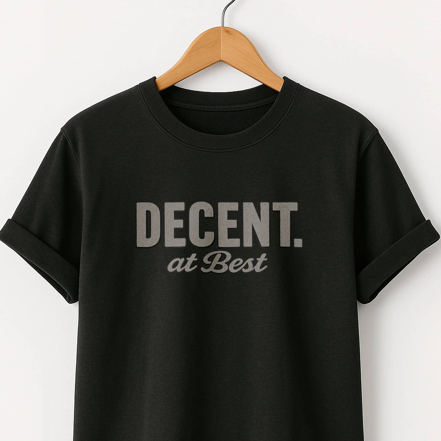Decent at Best T-Shirt — Funny Casual Graphic Tee