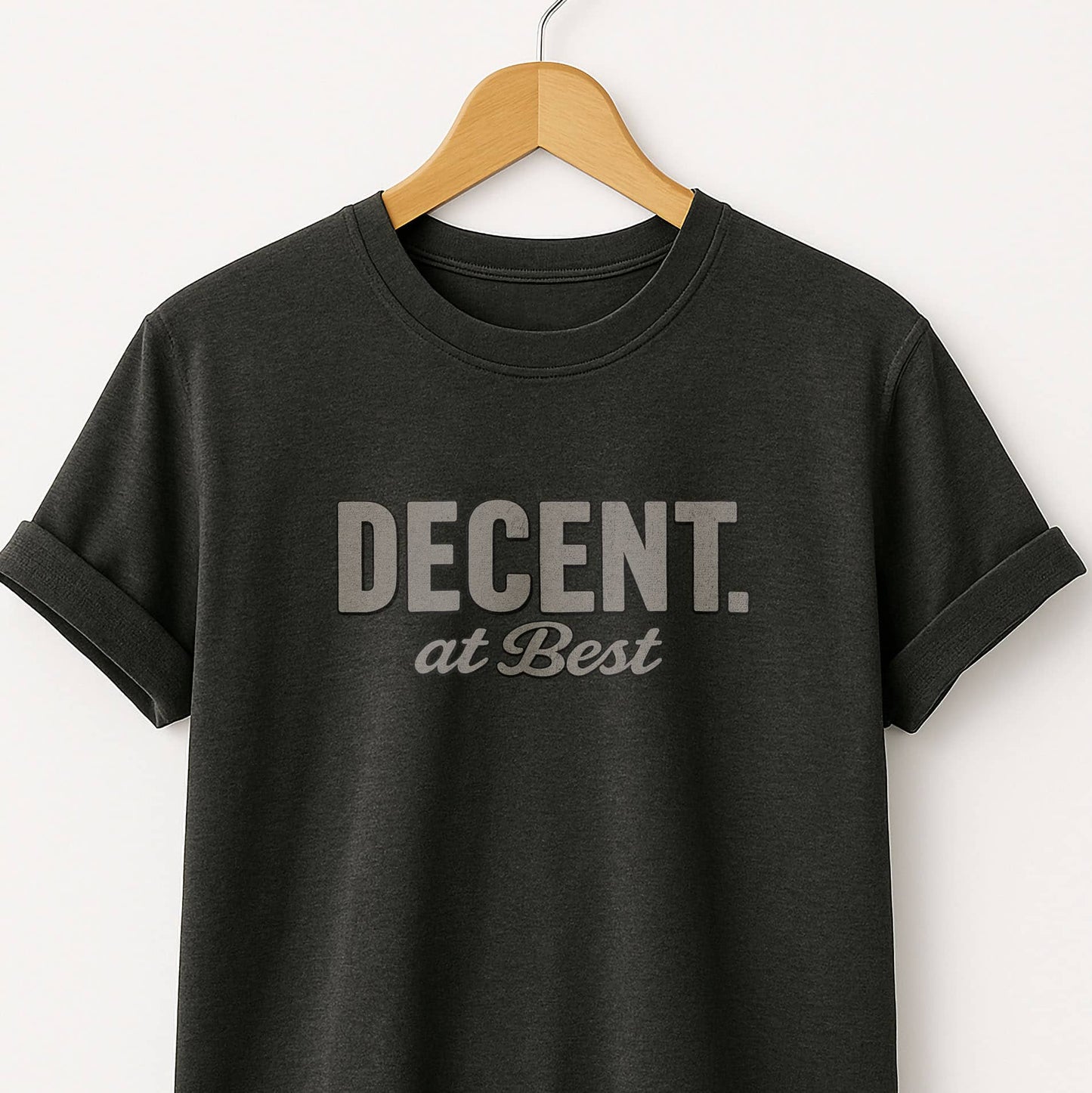 Decent at Best T-Shirt — Funny Casual Graphic Tee