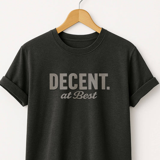 Decent at Best T-Shirt — Funny Casual Graphic Tee