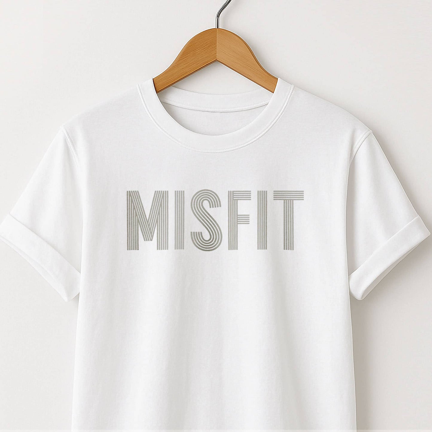 Misfit T-Shirt — Minimal Retro Line Typography