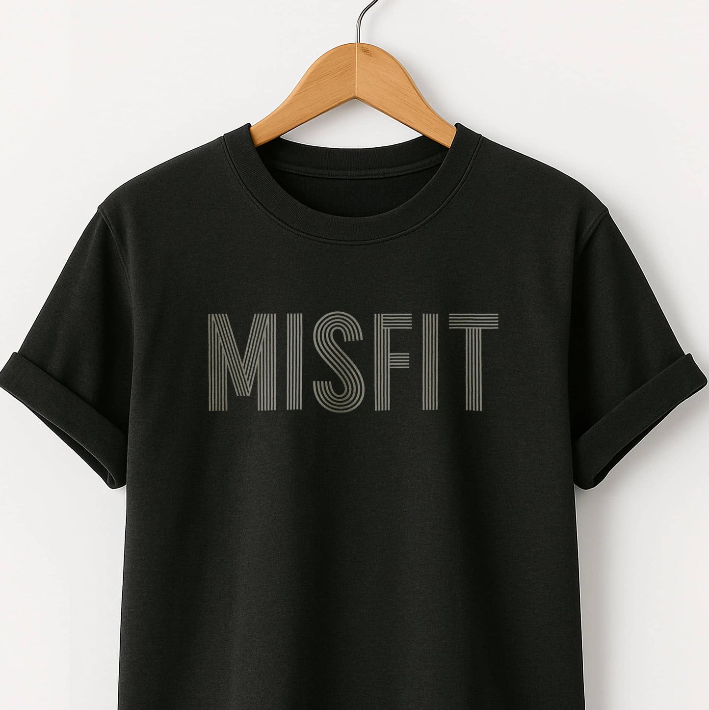 Misfit T-Shirt — Minimal Retro Line Typography