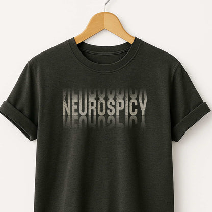 Neurospicy Graphic T-Shirt — Bold Reflective Typography Tee
