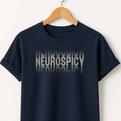Neurospicy Graphic T-Shirt — Bold Reflective Typography Tee
