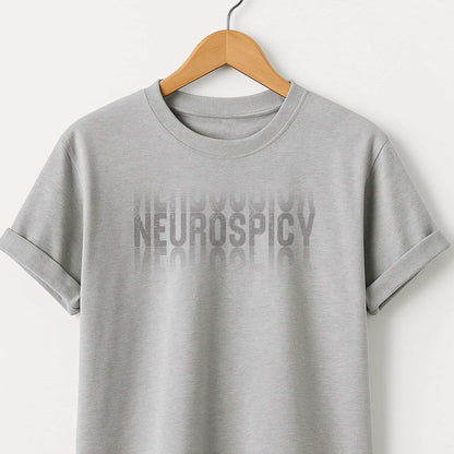 Neurospicy Graphic T-Shirt — Bold Reflective Typography Tee