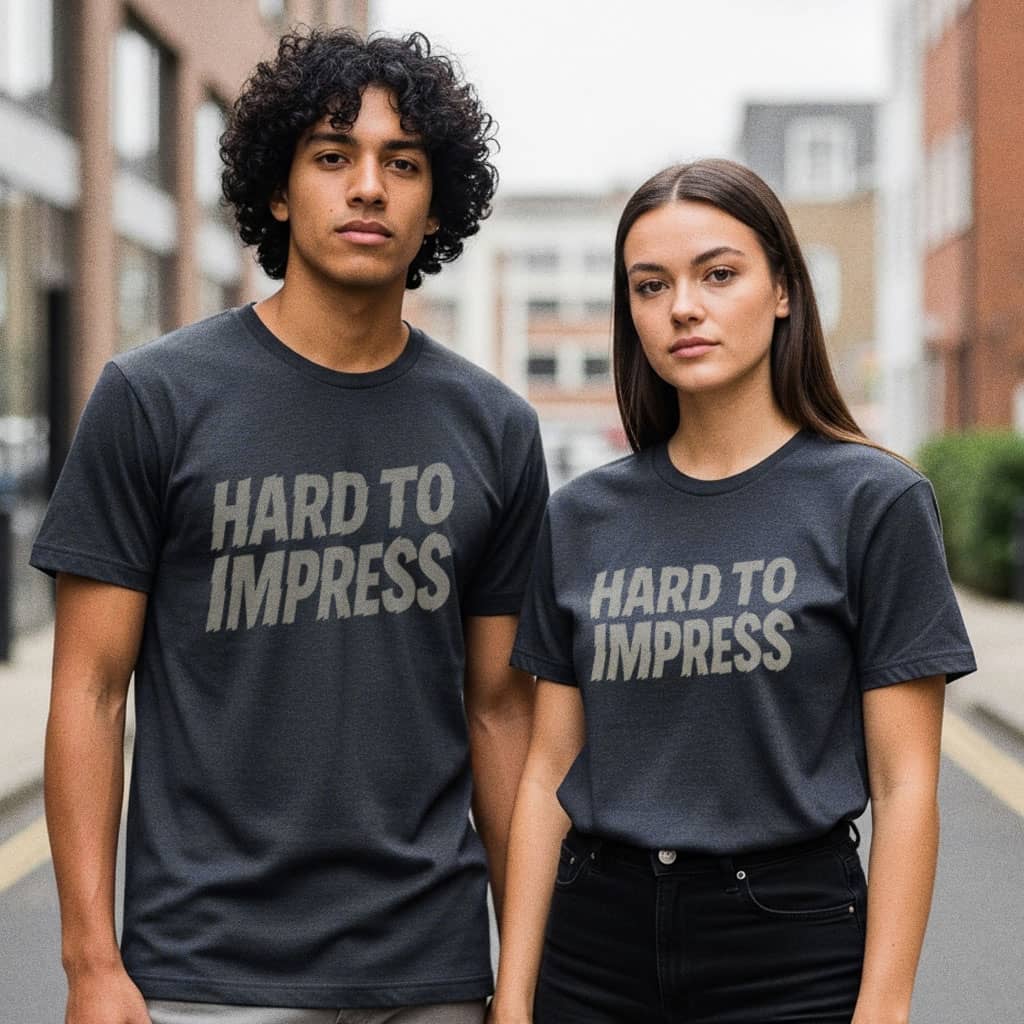 Hard to Impress Graphic T-Shirt — Minimalist Sarcastic Tee