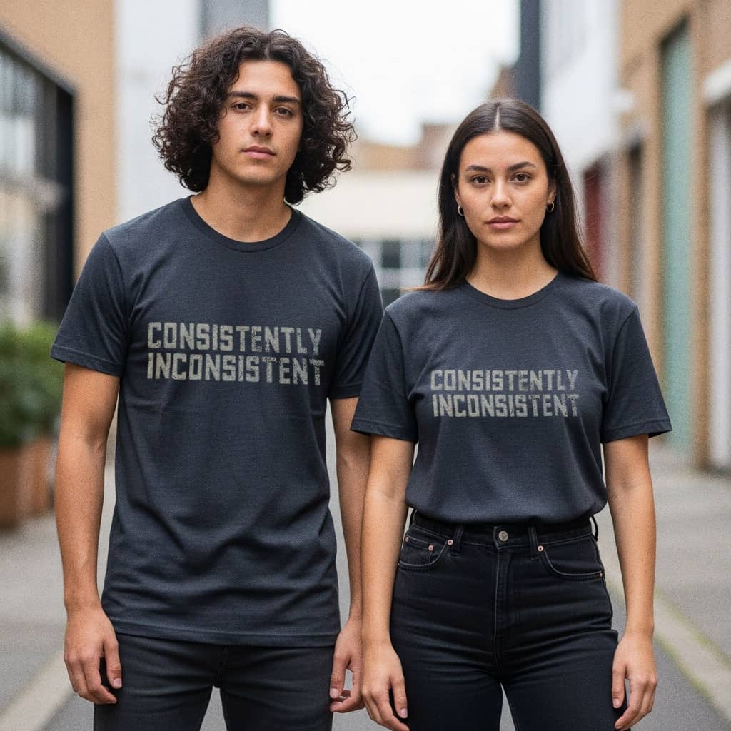 Consistently Inconsistent T-Shirt — Funny Graphic Tee for Quirky Self-Expression