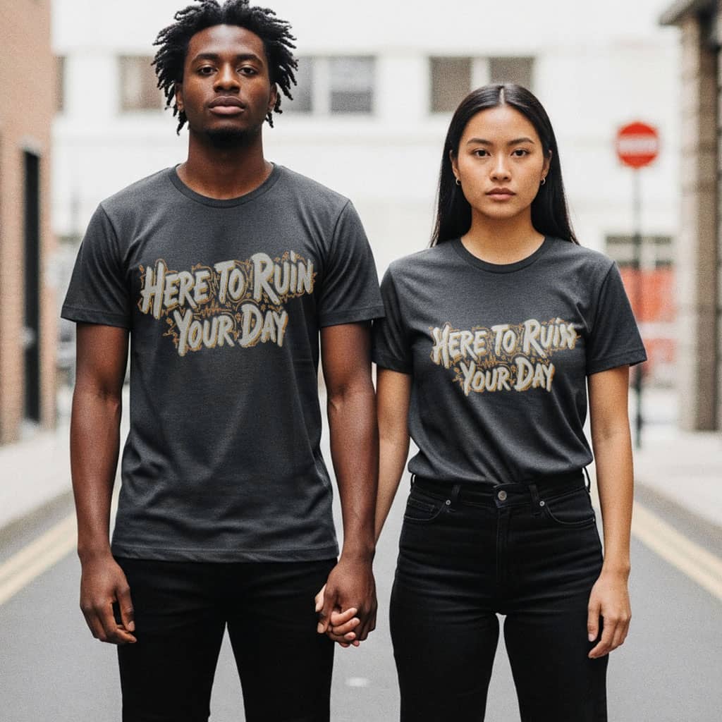 Here to Ruin Your Day  T-Shirt  Funny Sarcastic Graphic Tee