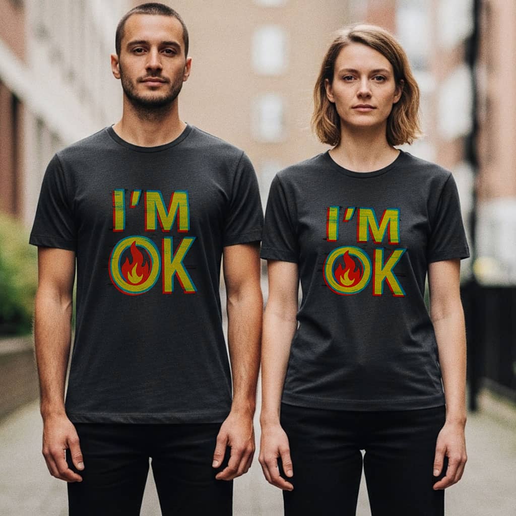 I'm ok  T-Shirt   Minimal Comfort Tee with Bold Text