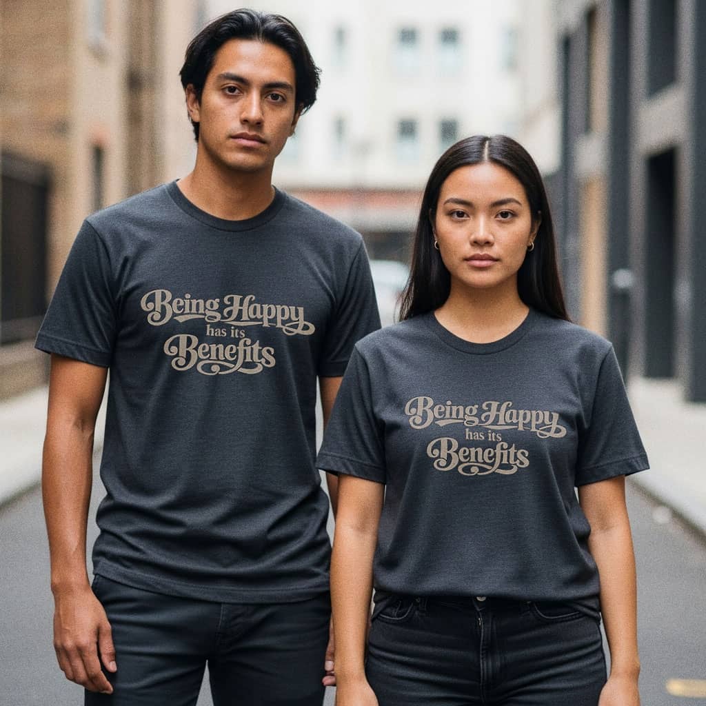 Being Happy Has Its Benefits T-Shirt — Positive Quote Tee