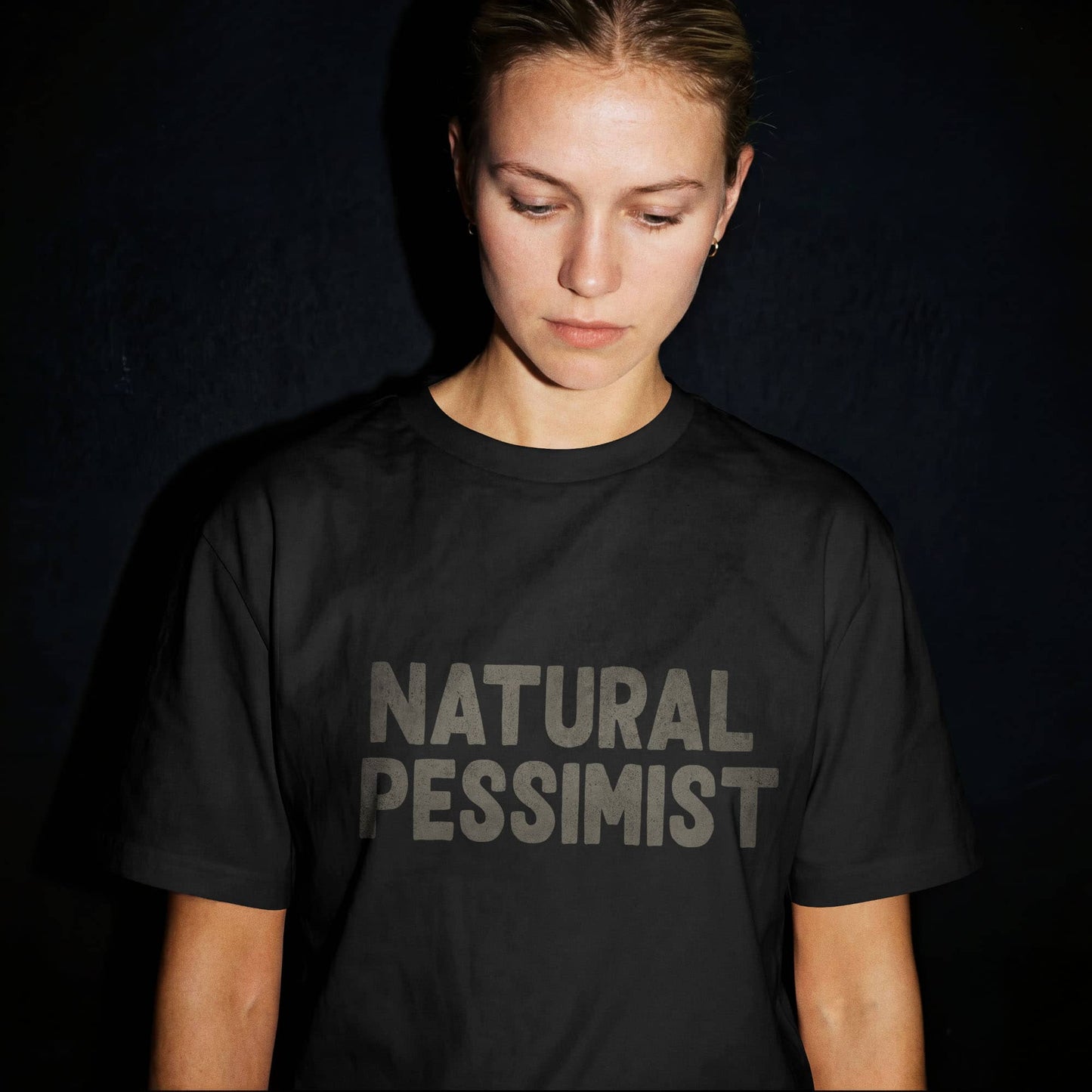 Natural Pessimist T-Shirt — Funny Self-Deprecating Quote Tee