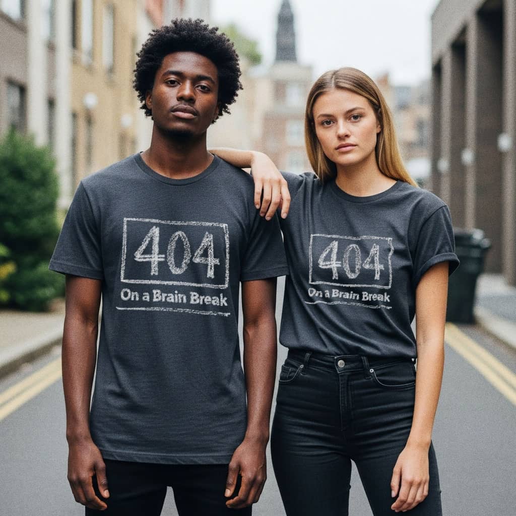 404 on a Brain Break - Self Deprecating Tshirt